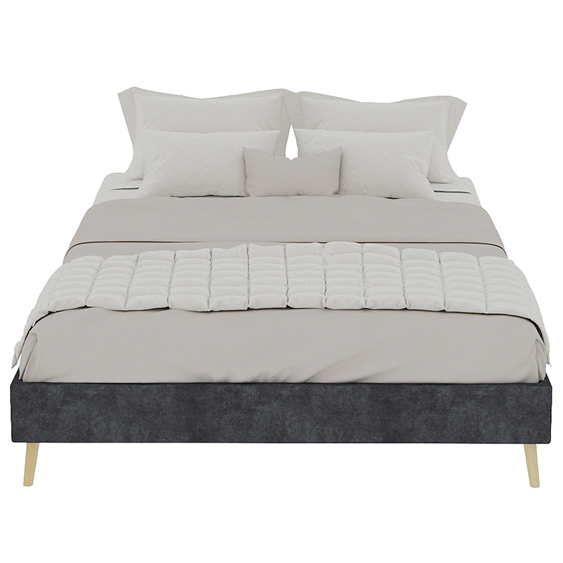 Graues Velours-Bett modern