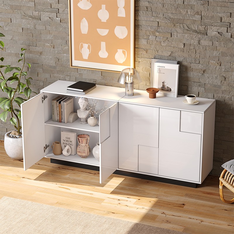 Weiß-schwarzes Sideboard