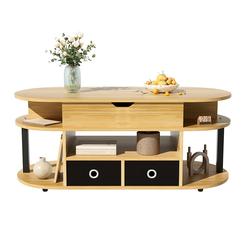 Table basse effet bois plateau relevable