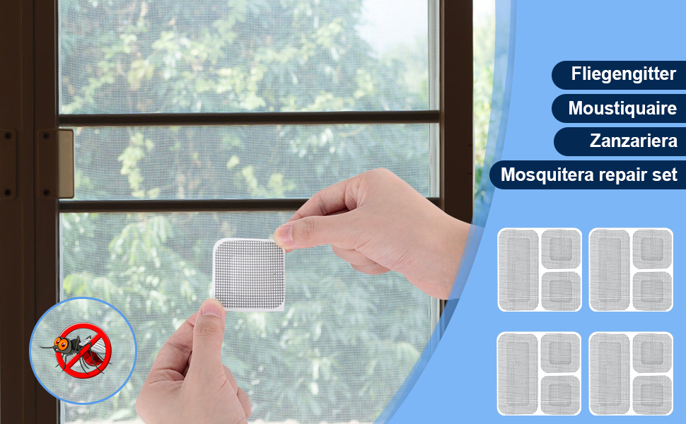 Adhesivo para reparación de mosquiteras con cinta