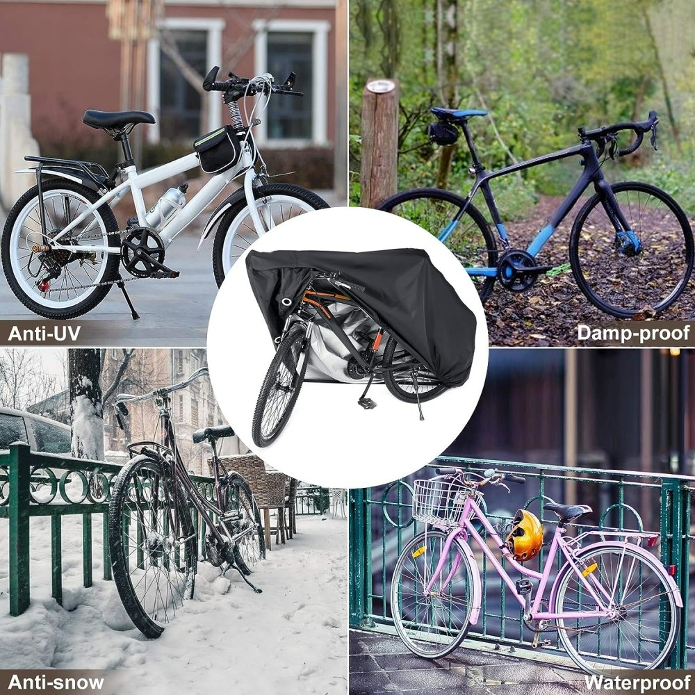 Housse de vélo, 200 x 110 x 70 cm, Garage à vélos avec Trous de  Verrouillage, Normes Oxford de Haute qualité, Protection étanche Contre la  poussière, la Pluie, la Neige UV（noir）