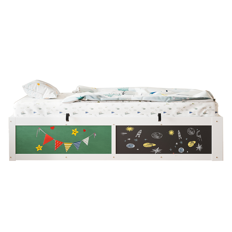Lit enfant 90x200 blanc avec rangement