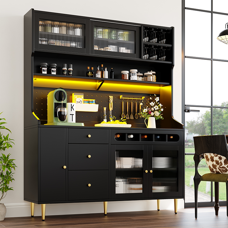 Hoher schwarzer LED-Schrank