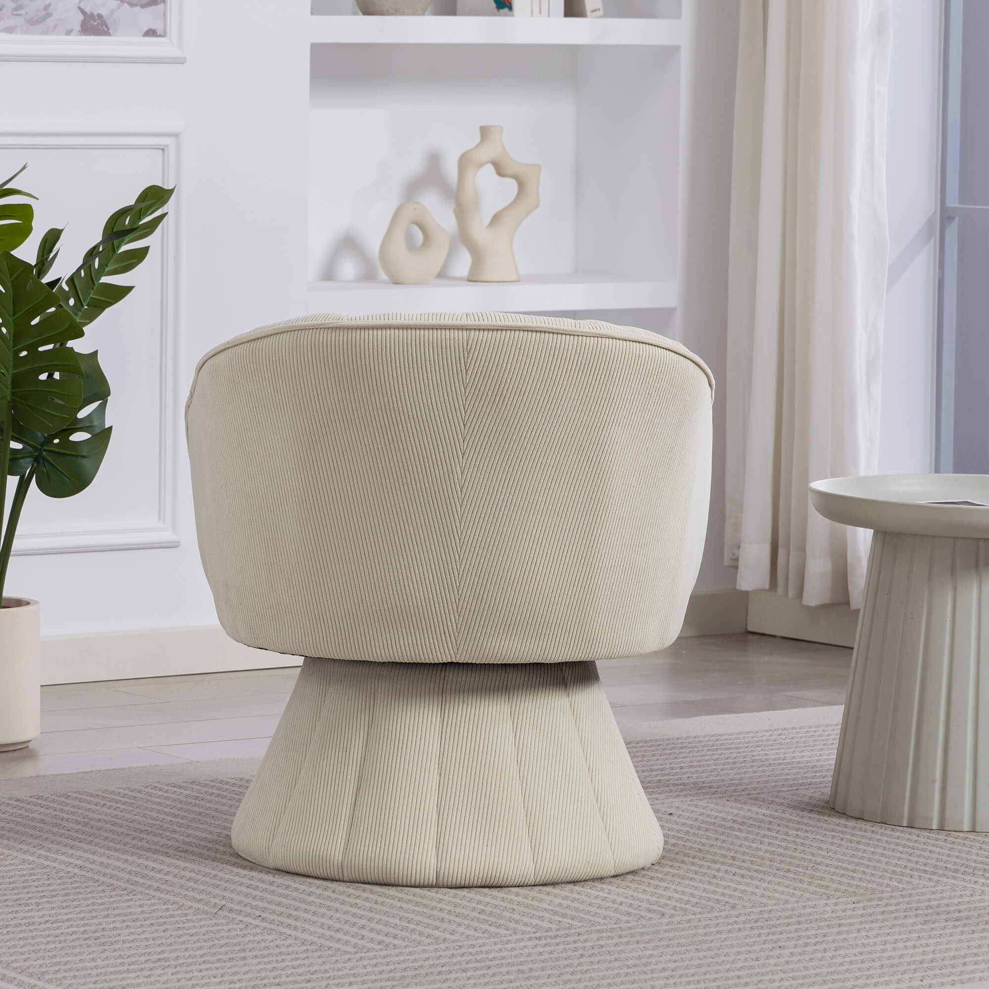 Base stable fauteuil pivotant beige vue de côté