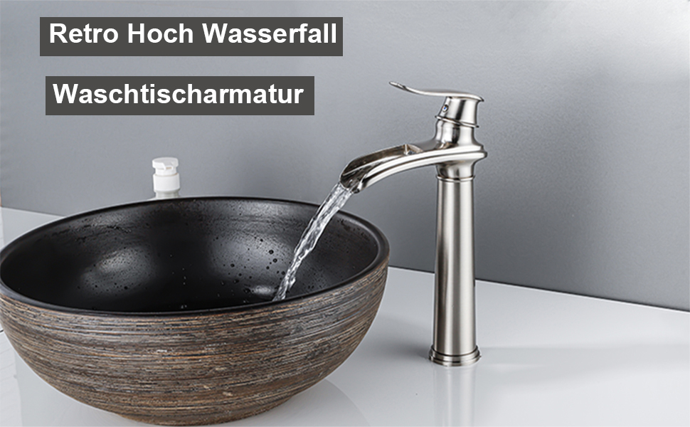 Rubinetto a cascata per il bagno