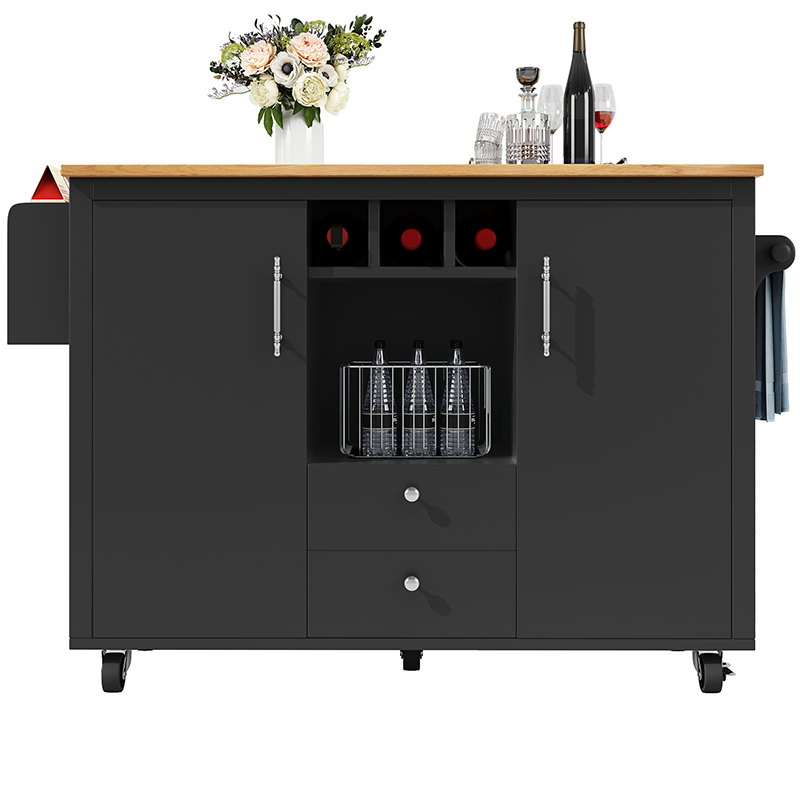 Kücheninsel weiß/schwarz