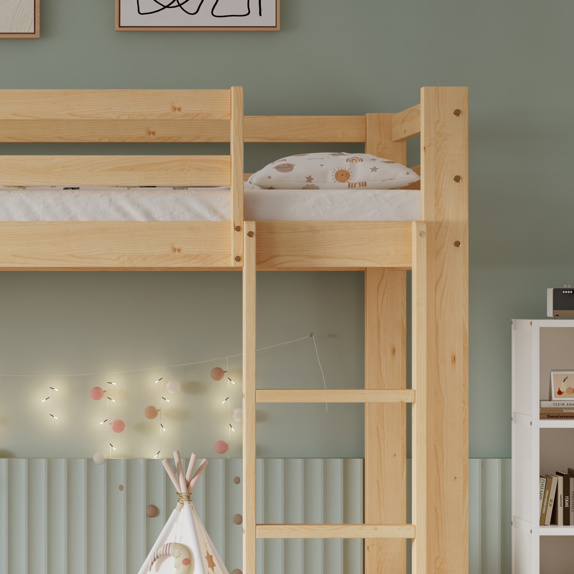 Espace sous le lit avec porte