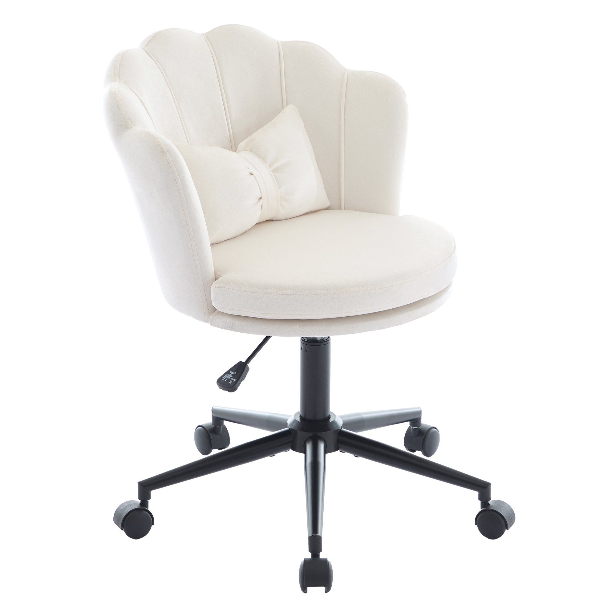 Chaise coiffeuse en velours avec dossier pétales