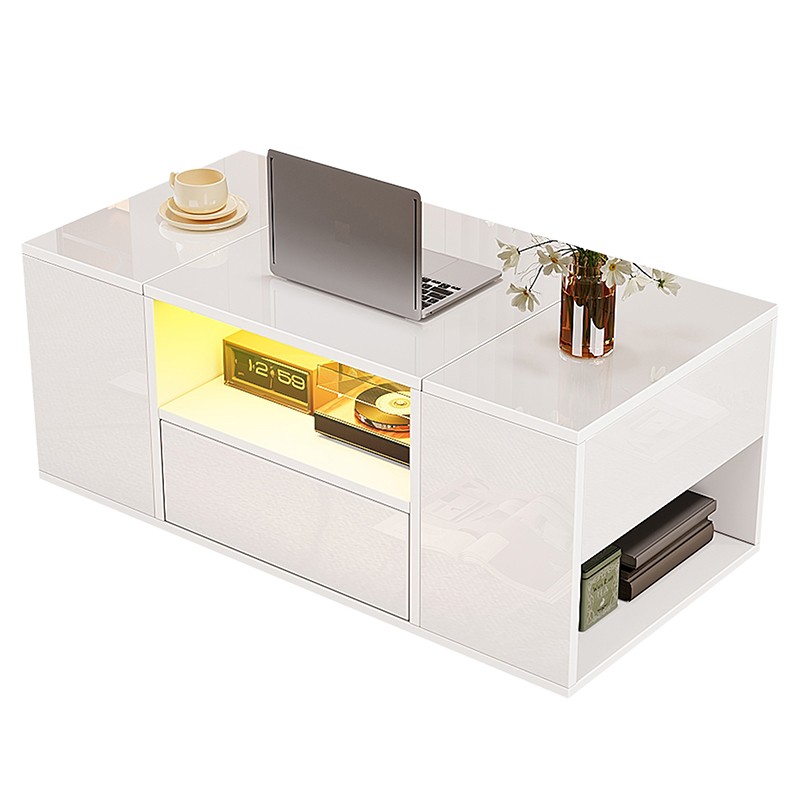 Weißer LED-Couchtisch