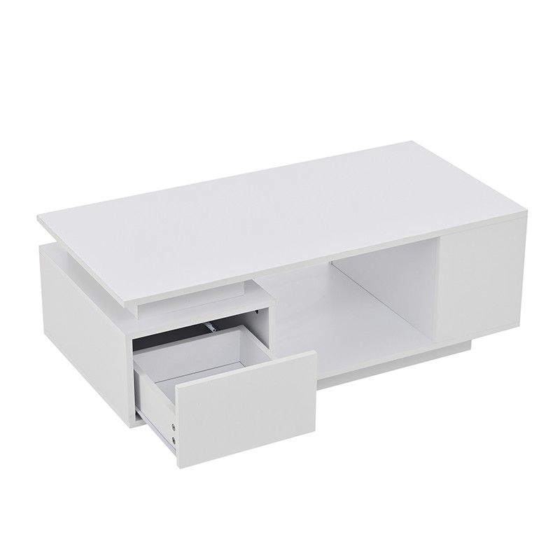 Table basse LED blanche brillante