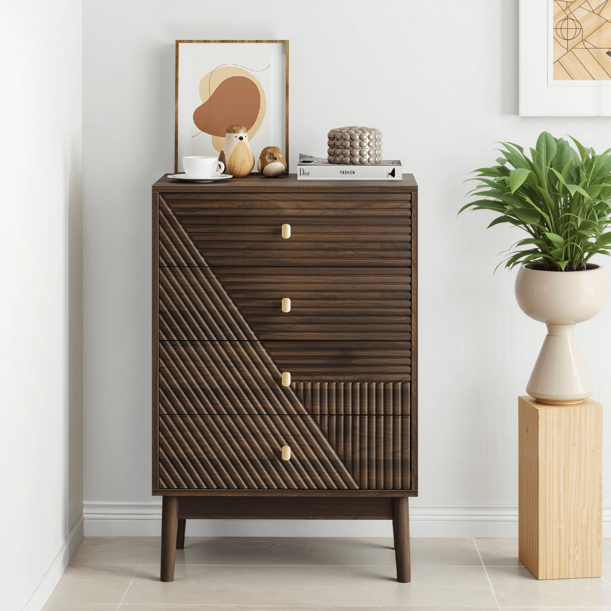 Commode 4 tiroirs noyer