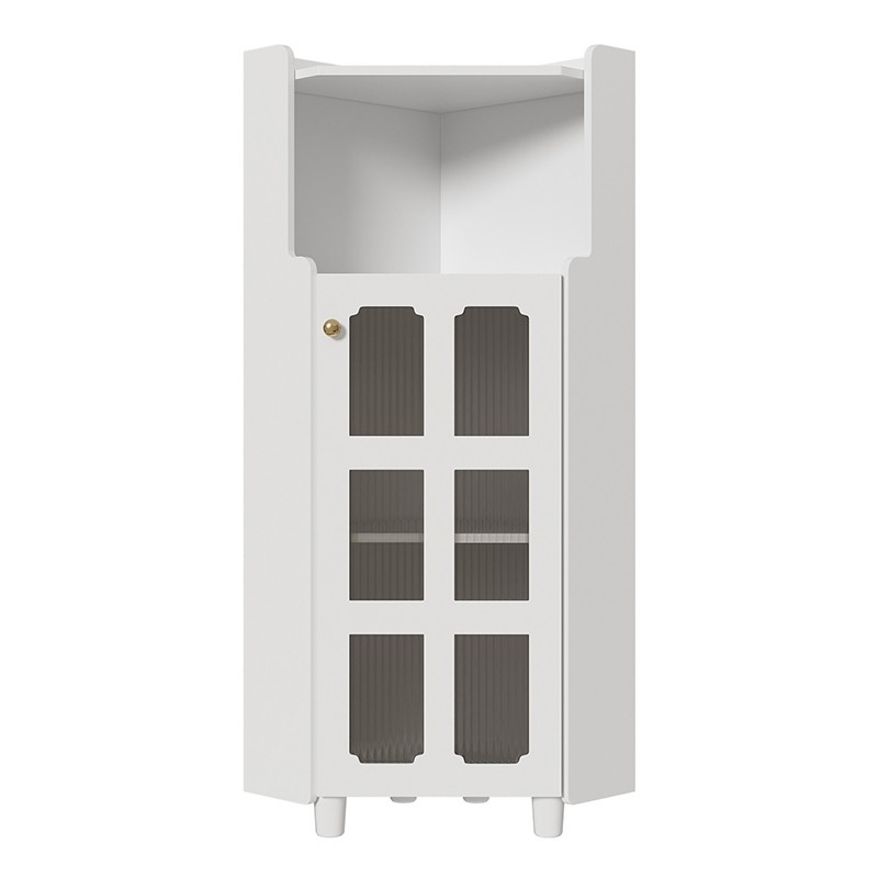 Chingnimon Eckschrank weiß mit LED