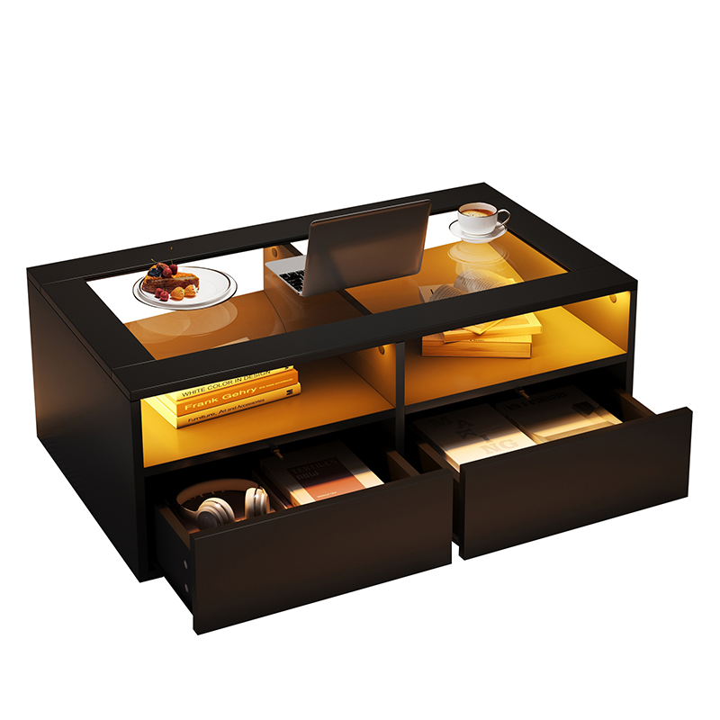 Éclairage LED intégré table basse