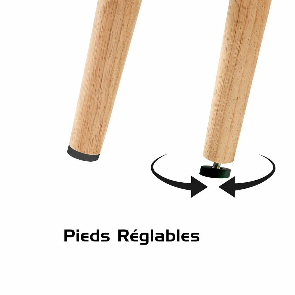 Pieds bois massif réglables