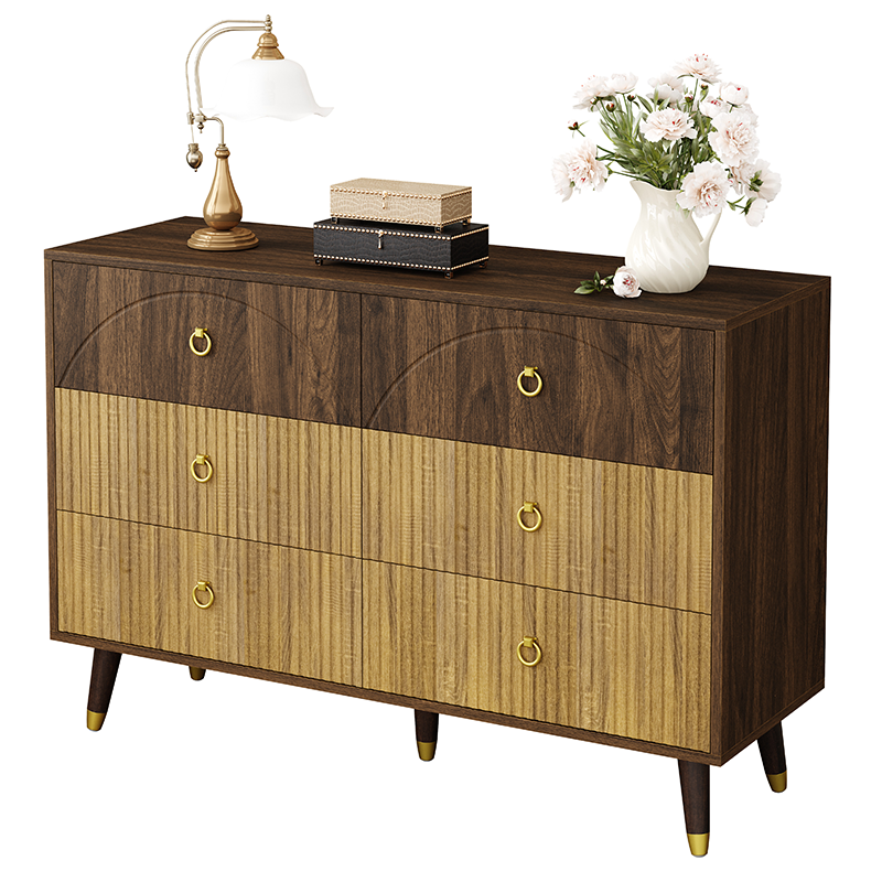 Retro-modernes Sideboard Holzoptik bicolor