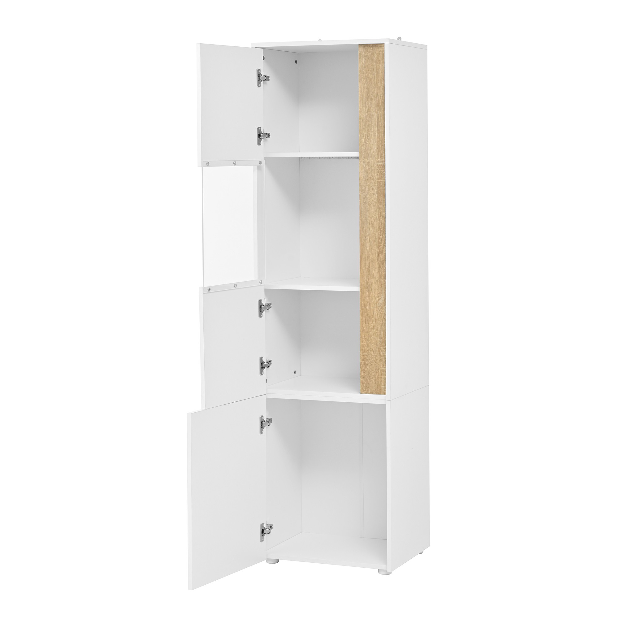 Vitrine haute blanc/naturel vue de face fermée