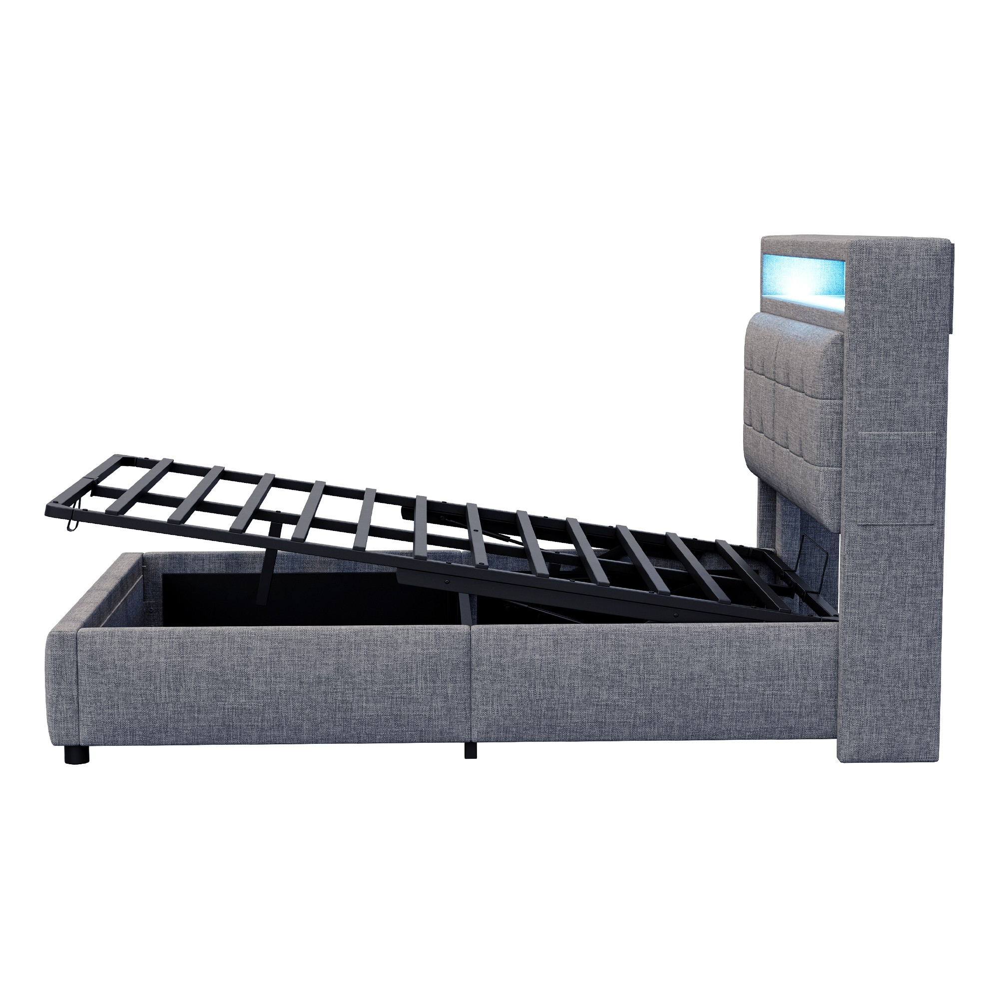 Coffre hydraulique sous le lit