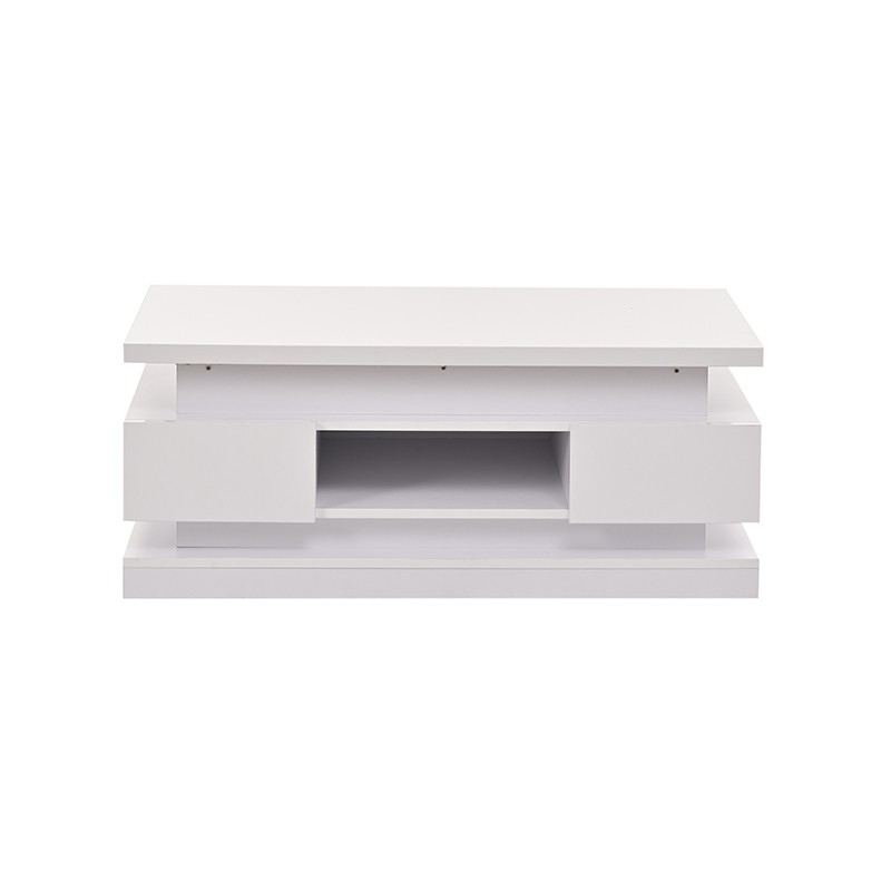 Détail plateau relevable de la table basse