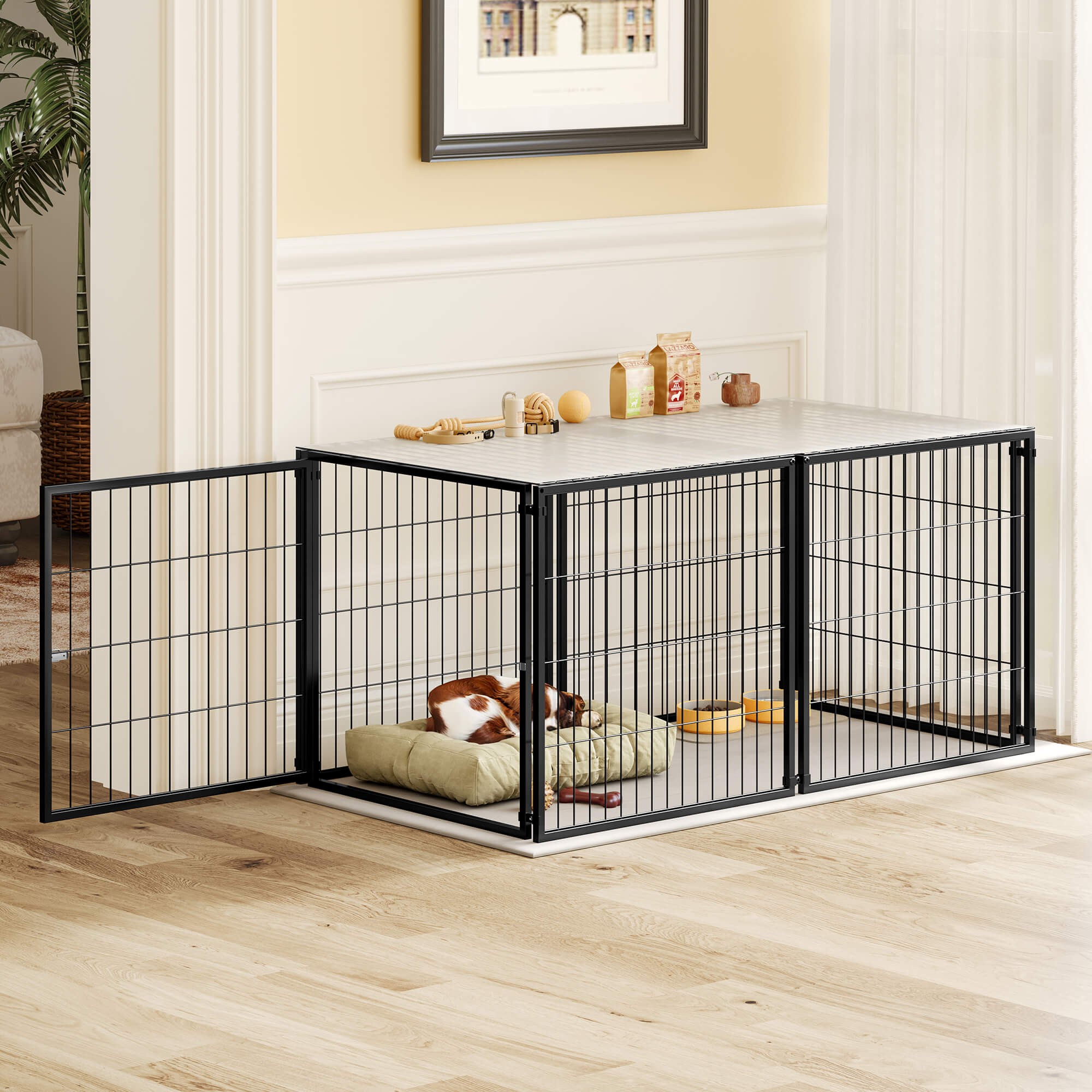 Cage pour chien modulable noire