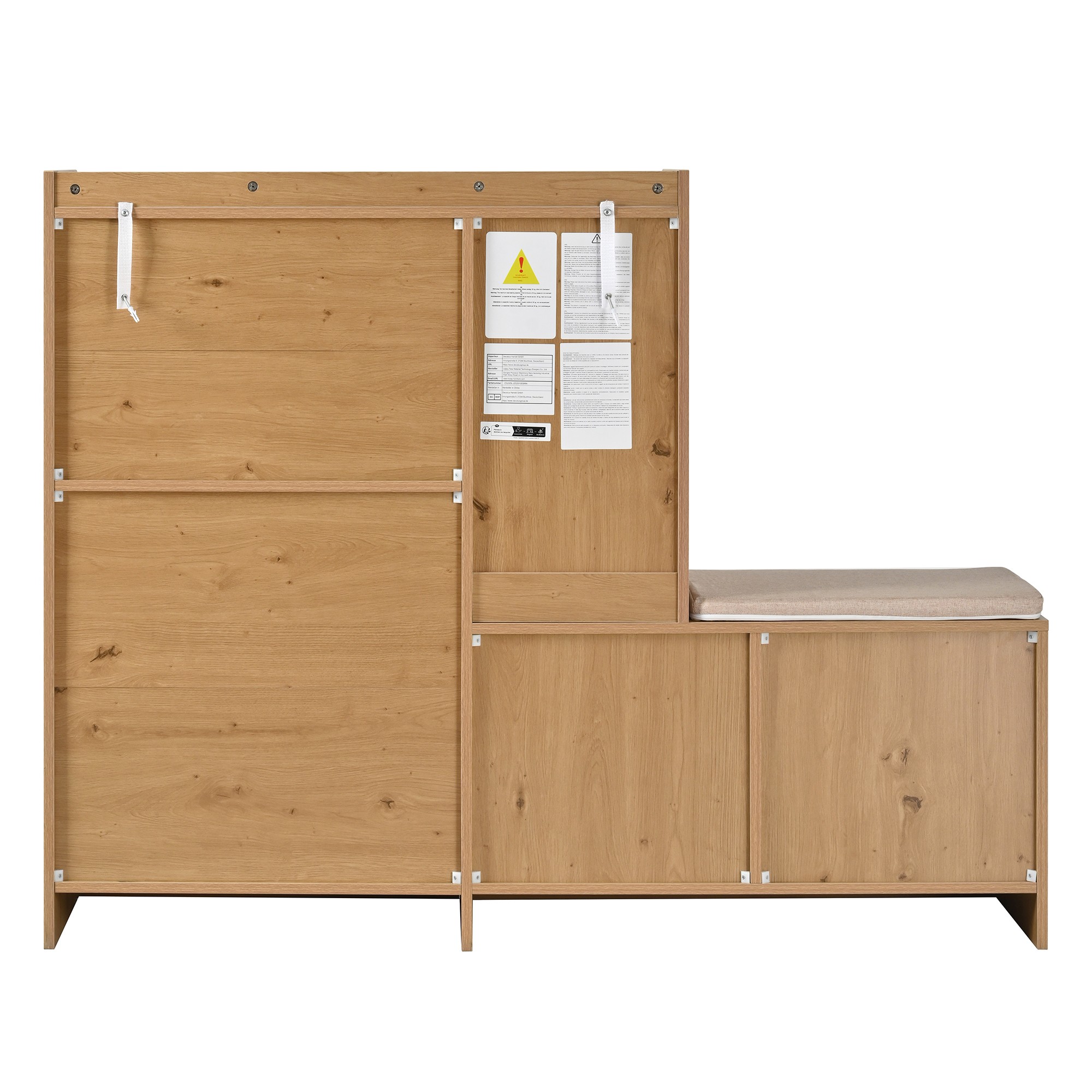 Banc rembourré et finition bois