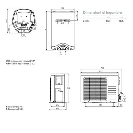 Scaldabagno a Pompa di Calore Ariston Nuos Split 80 WH Accumulo 80 Litri ErP