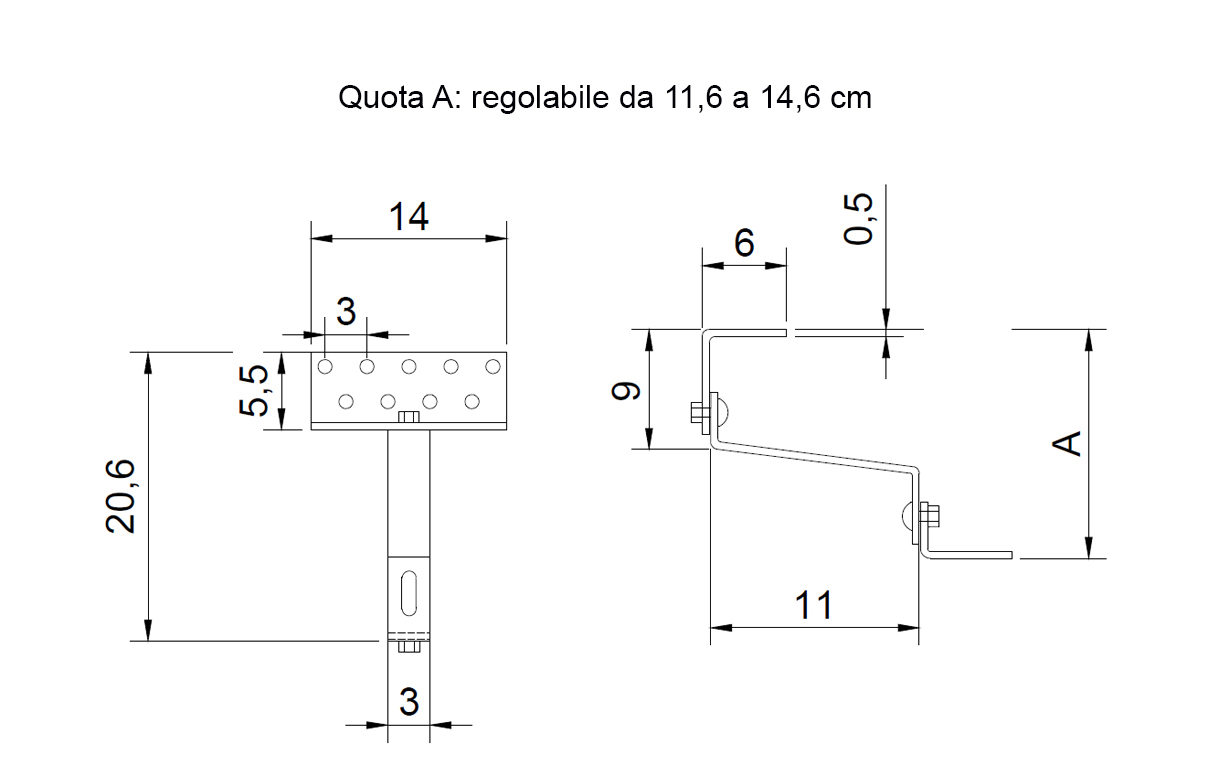 Staffa Doppia Per Fissaggio Filtri A Cartuccia - Linea Osmosi Inversa 10'' (50mm) - Risaliti