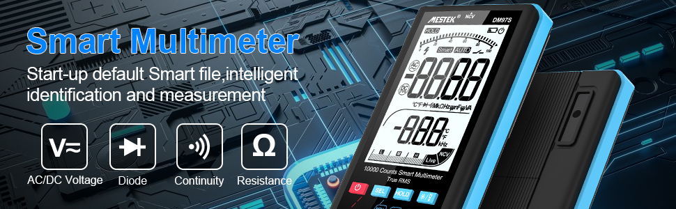 Multimètre Numérique MESTEK Testeur Electrique Digital Voltmètre Automatique 10000 Comptes TRMS Ampèremètre Ohmmètre Température CC/CA Tension Courant Capacité Résistance Diode Continuité Fréquence -Pas Cher Pro Bricoleur Magasin AAHKMJXYDAFdJAOAIMEbOAchX Ni0V6kW5l0kMox3xvg QEX