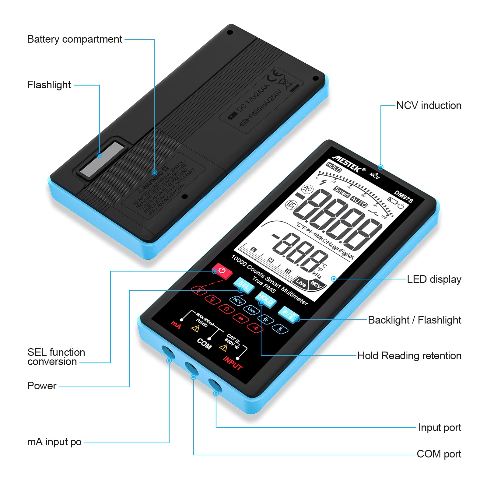 Multimètre Numérique MESTEK Testeur Electrique Digital Voltmètre Automatique 10000 Comptes TRMS Ampèremètre Ohmmètre Température CC/CA Tension Courant Capacité Résistance Diode Continuité Fréquence -Pas Cher Pro Bricoleur Magasin AAHKMJXYDAFdJAOAIMEbOAchX Ni0V6kW5l0kMox3xvg QpIn3zdqcSC 7qajCRZHUQ=