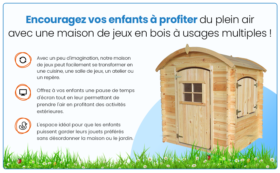 Cabane Enfant Exterieur 1.1m2 - Maisonnette En Bois Pour Enfants SANS Plancher - Cabane Bois Enfant 146x112xH145cm - Maison Enfant Exterieur - Timbela M505-1 -Pas Cher Clair Jardin Magasin AAHKMJXYDAFdJAOAIMEbOAchX Ni0V6kW5l0kMox3xvg QshDmwetIiwnR4dpenaaRU=