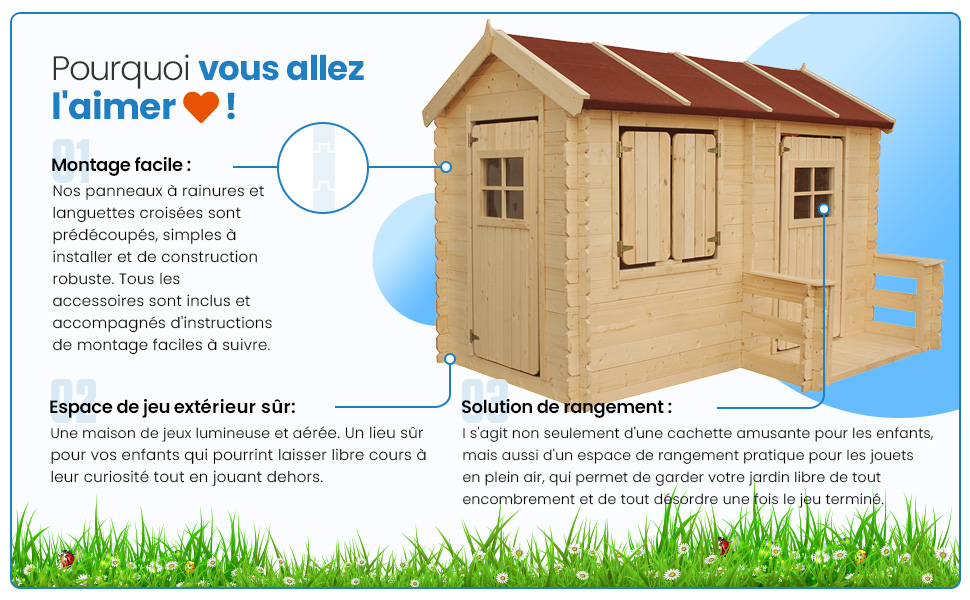 Cabane Enfant Exterieur 2.63m2 - Maisonnette En Bois Pour Enfants - Cabane Bois Enfant 241x184xH151cm - Maison Enfant Exterieur - Timbela M503 -Pas Cher Clair Jardin Magasin AAHKMJXYDAFdJAOAIMEbOAchX Ni0V6kW5l0kMox3xvg R tngNbTGwpFry3lRABJF4=