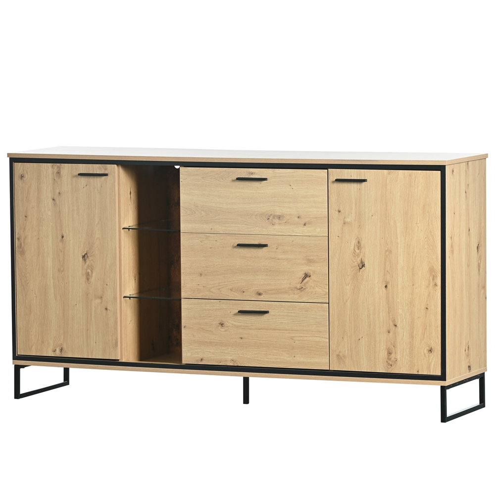 Buffet Avec éclairage LED 160 X 40 X 85 Cm, 2 Portes 3 Tiroirs 7 Compartiments, Coloris Bois Naturel, Meuble De Rangement Moderne -Homcomes Boutique AAHKMJXYDAFdJAOAIMEbOAchX Ni0V6kW5l0kMox3xvg Ra16 ItzEvNY5HiQjjmiNI=