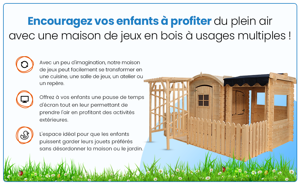 Maison En Bois Avec Abri Et Terrasse Pour Enfants - Cabane Enfant Exterieur -Maisonnette En Bois Pour Enfants - Cabane Bois Enfant - Maison Enfant Exterieur - TIMBELA M505+M080M -Pas Cher Clair Jardin Magasin AAHKMJXYDAFdJAOAIMEbOAchX Ni0V6kW5l0kMox3xvg S73SwfR vJXu LmHN 4cg4=