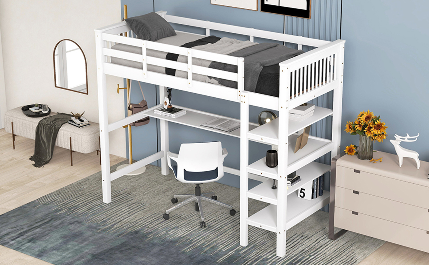 Lit Mezzanine 90x200 Avec Bureau Et étagère De Rangement, Lit Enfant En Bois, Blanc -ATMOSPHERA || Songmics Soldes Boutique AAHKMJXYDAFdJAOAIMEbOAchX Ni0V6kW5l0kMox3xvg T7HPejnqze3f7fYFJBgmBQ=