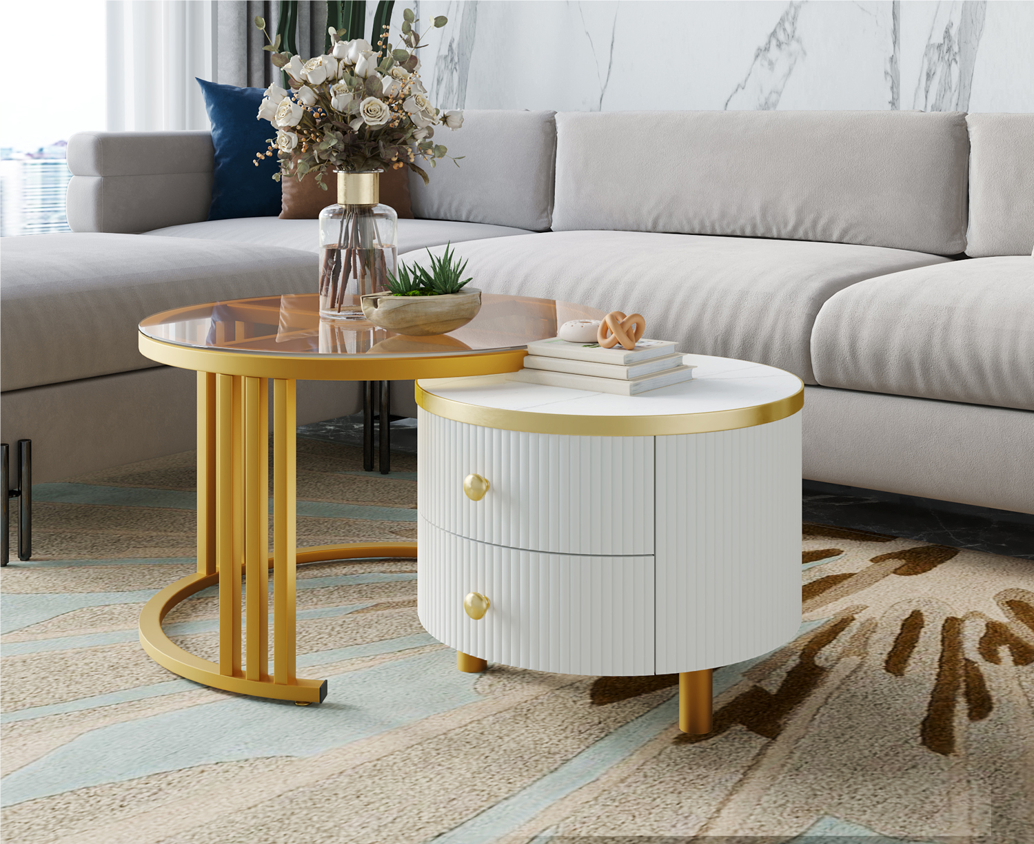 Lot De 2 Tables Basses Gigognes Scandinave Moderne, Finition Texture Imitation Marbre Pour Le Salon, Marron -VIDAXL || Songmics Soldes AAHKMJXYDAFdJAOAIMEbOAchX Ni0V6kW5l0kMox3xvg UI HKCmw3hCzew4hzNogjg=