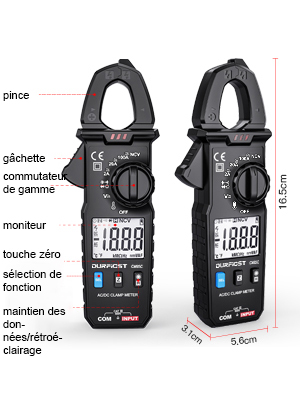 Pince Ampèremétrique AC DC, DURFICST Pince Courant De Fuite, Auto Range 100A 600V NCV Haute Précision Amperemetre, Pince Ampèremétrique Portable Avec Résistance, Condensateur, Diode, Ligne On/Off -Pas Cher Pro Bricoleur Magasin AAHKMJXYDAFdJAOAIMEbOAchX Ni0V6kW5l0kMox3xvg UvgSKbsIrXOzKfIUR7e uA=