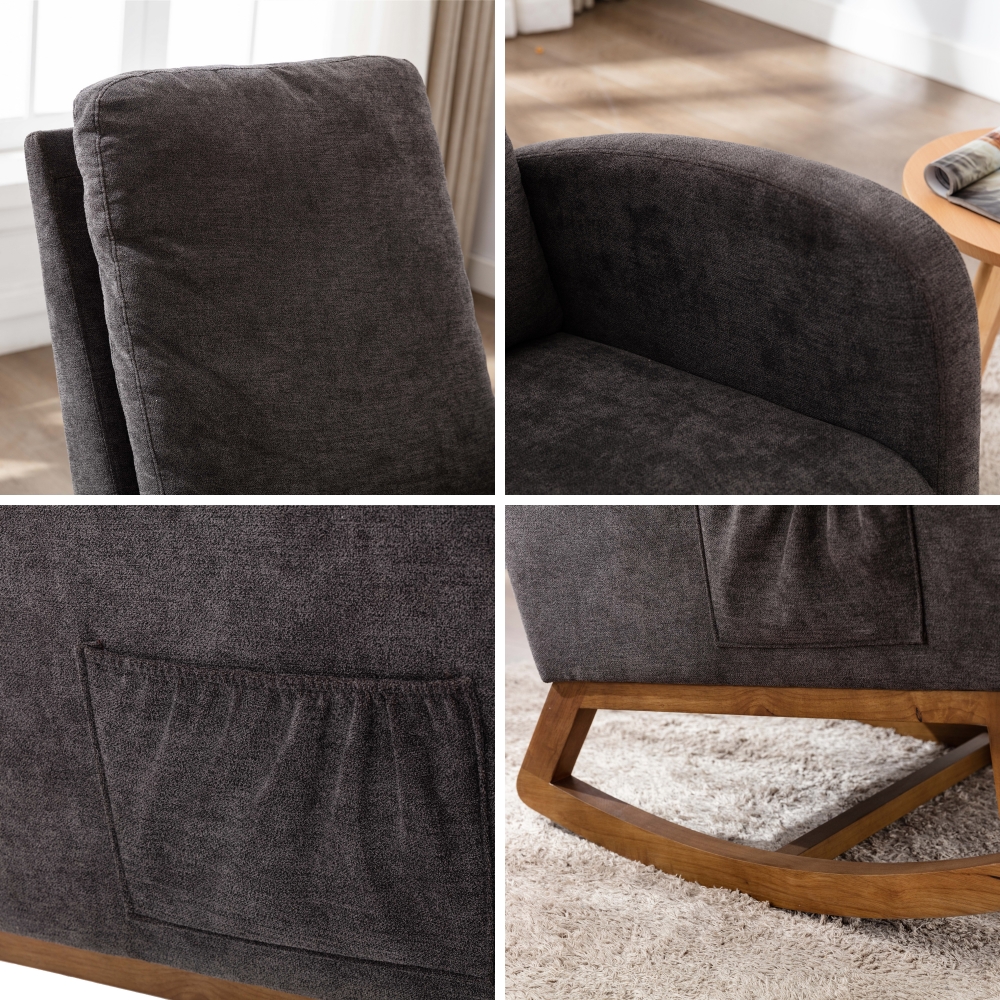 Fauteuil à Bascule Confort - Dossier Haut, Accoudoirs Rembourrés, Mousse Haute Densité, Pieds En Hévéa Massif, Lin Rocking Chair - Gris -VIDAXL || Songmics Soldes AAHKMJXYDAFdJAOAIMEbOAchX Ni0V6kW5l0kMox3xvg