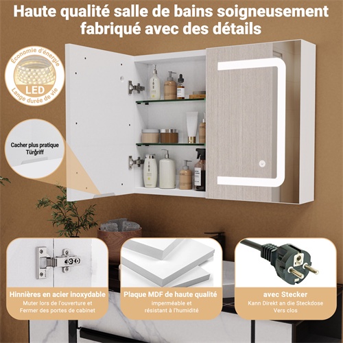 Mobiletto specchio da bagno