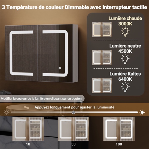 Mobiletto specchio da bagno