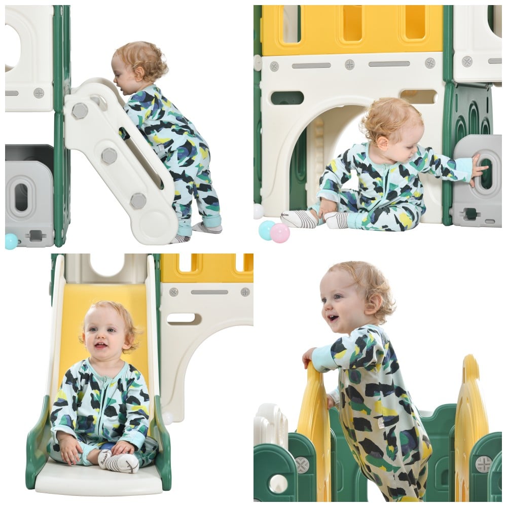 Toboggan Pour Enfants 6 En 1 - Avec Panier De Basket, Toboggan, Tour D'escalade, Passerelle, Château - Vert -Pas Cher Clair Jardin Magasin AAHKMJXYDAFdJAOAIMEbOAchX Ni0V6kW5l0kMox3xvg Xr2zHurNGOtM3qslVIz034=