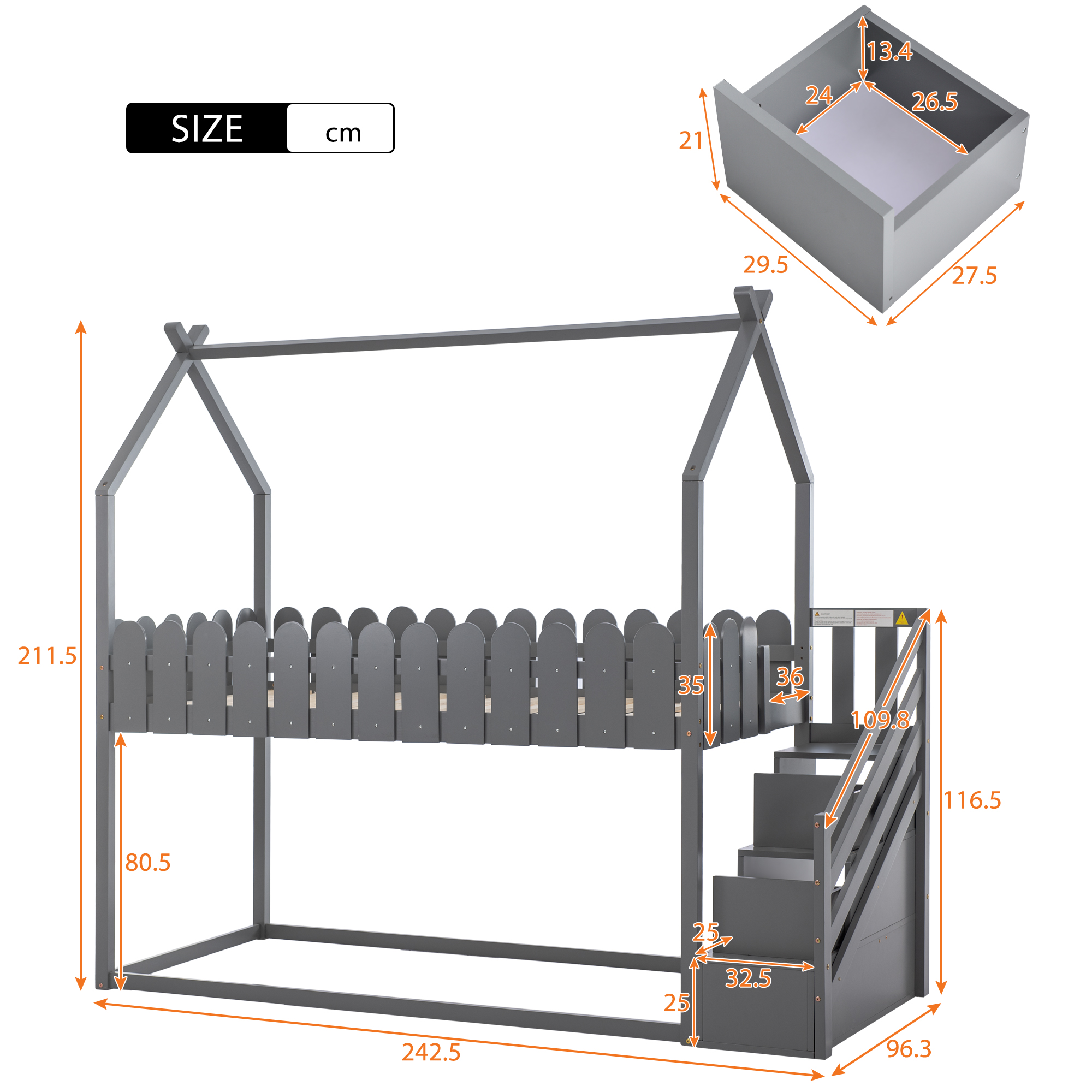 Letto A Castello Con Scaletta Contenitore, Letto Per Bambino Con 3 Cassetti, Con Recinzione, Grigio -Armonia Casa AAHKMJXYDAFdJAOAIMEbOAchX Ni0V6kW5l0kMox3xvg Z36GTXXoZuW6DcQ64L2hAg=