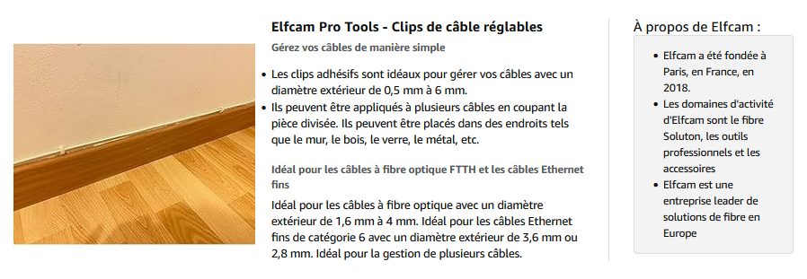 Selbstklebende Kabelclips für die Elfcam