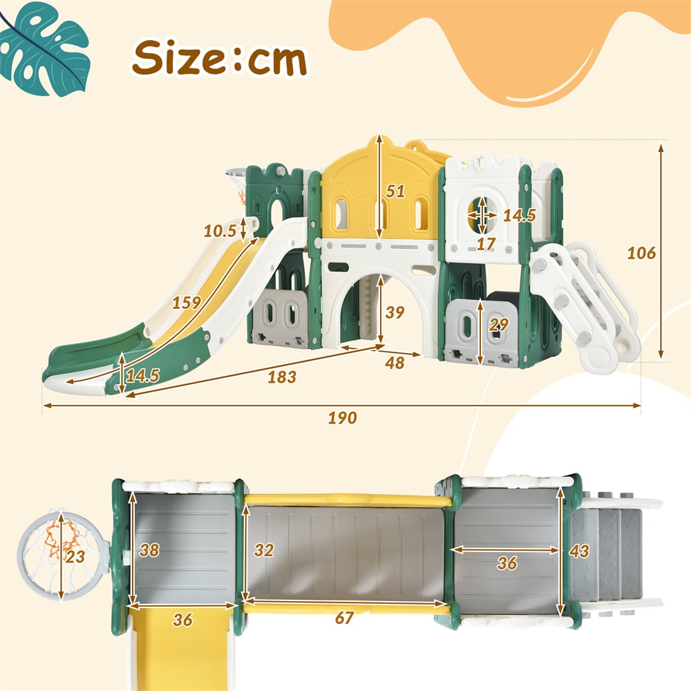 Toboggan Pour Enfants 6 En 1 - Avec Panier De Basket, Toboggan, Tour D'escalade, Passerelle, Château - Vert -Pas Cher Clair Jardin Magasin AAHKMJXYDAFdJAOAIMEbOAchX Ni0V6kW5l0kMox3xvg ZY5Fj9TAo G6y7CsA8HdVk=