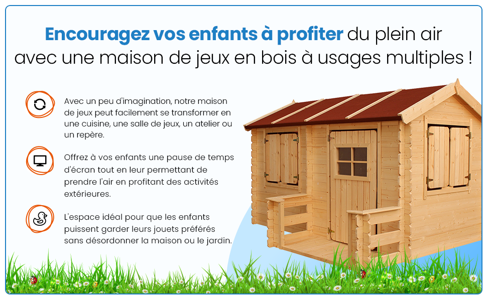 Cabane Enfant Exterieur 2.63m2 - Maisonnette En Bois Pour Enfants - Cabane Bois Enfant 241x184xH151cm - Maison Enfant Exterieur - Timbela M503 -Pas Cher Clair Jardin Magasin AAHKMJXYDAFdJAOAIMEbOAchX Ni0V6kW5l0kMox3xvg