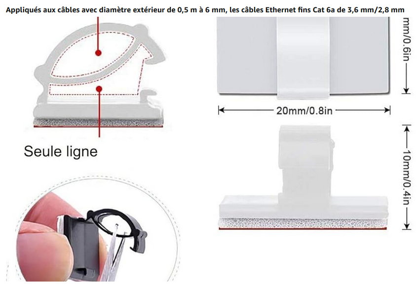 An der Wand verwendete Elfcam-Clips