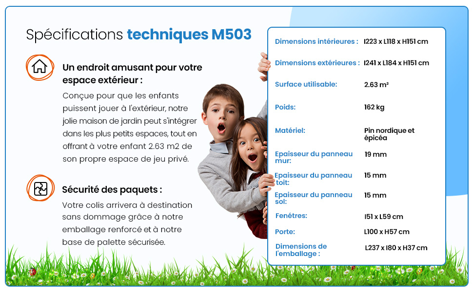 Cabane Enfant Exterieur 2.63m2 - Maisonnette En Bois Pour Enfants - Cabane Bois Enfant 241x184xH151cm - Maison Enfant Exterieur - Timbela M503 -Pas Cher Clair Jardin Magasin AAHKMJXYDAFdJAOAIMEbOAchX Ni0V6kW5l0kMox3xvg fhbteRBQ1V680m6GD4aYN4=