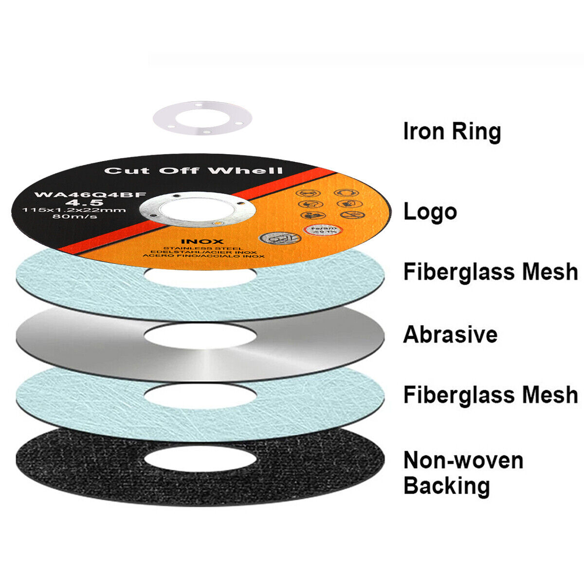 Lot de 50 meules de coupe 115mm