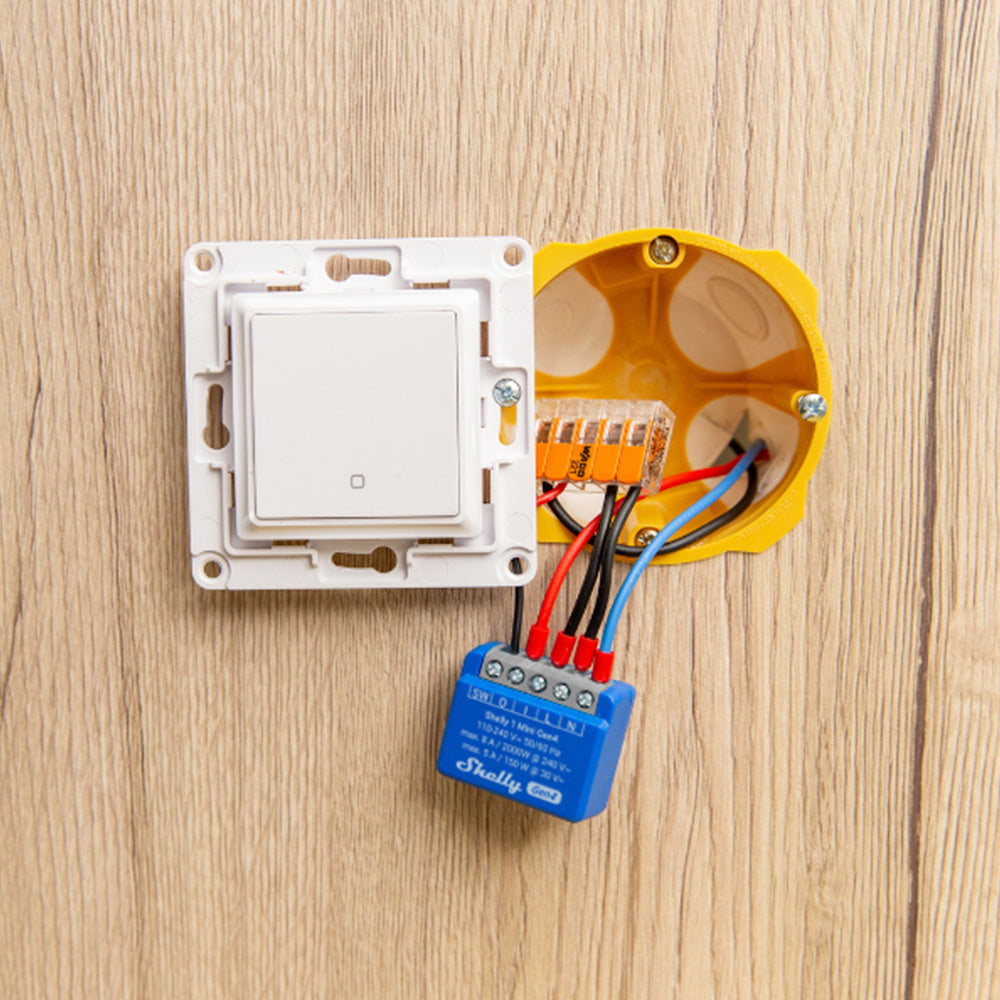 Installazione Shelly 1 Mini Gen4 dietro interruttore