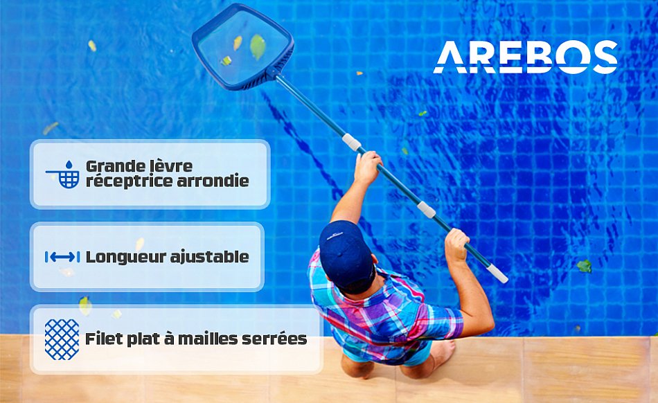 AREBOS Piscine Épuisette Avec Manche Télescopique Longueur De 1.20–1,90 M Grande Enregistrement Lèvres Plat Et Engmaschiges Réseau -Hayward Aquaspa Boutique AAHKMJXYDAFdJAOAIMEbOAchYRuMdtVh5mmprswYJkh5Rdge76 john3CwTDU2Zq