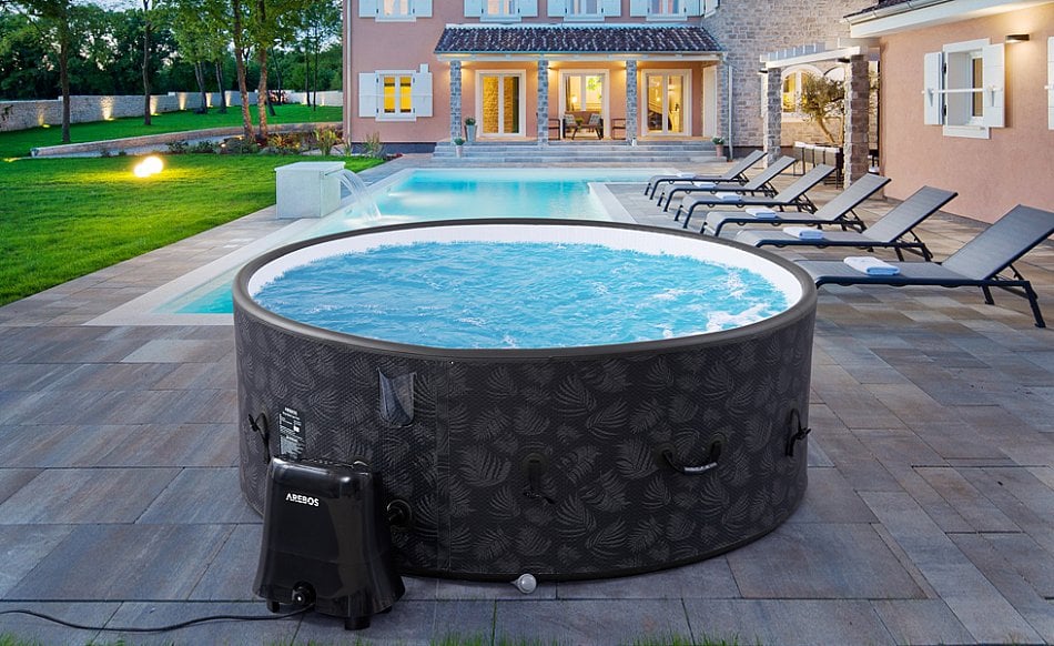 AREBOS In Outdoor Whirlpool Spa Pool Wellness Heizung Massage Aufblasbar Rund