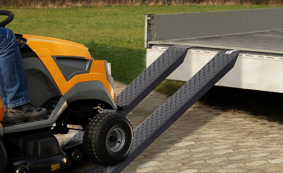 AREBOS 2X drive-on ramp motorbike loading ramp galvanised steel loading ...